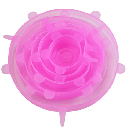 6-Piece Reusable Silicone Food Covers – Airtight, Stretchable Round Lids for Bowls and Dishes, Food-Grade Kitchen Storage Solution