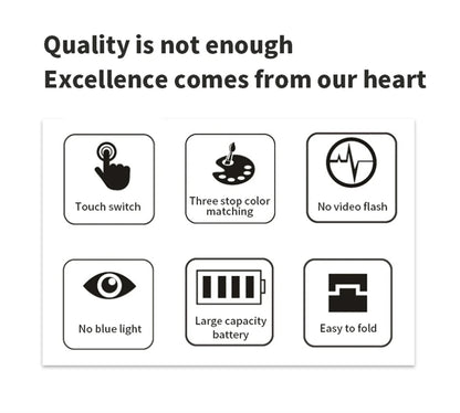 Foldable LED Table Lamp with Touch Dimming, USB Charging, Clock, Temperature Display &amp; Night Light – Ideal for Study &amp; Reading