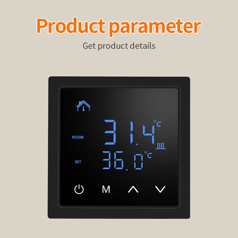 Smart LCD Touchscreen Thermostat 16A Temperature Controller for Electric Floor Heating Systems