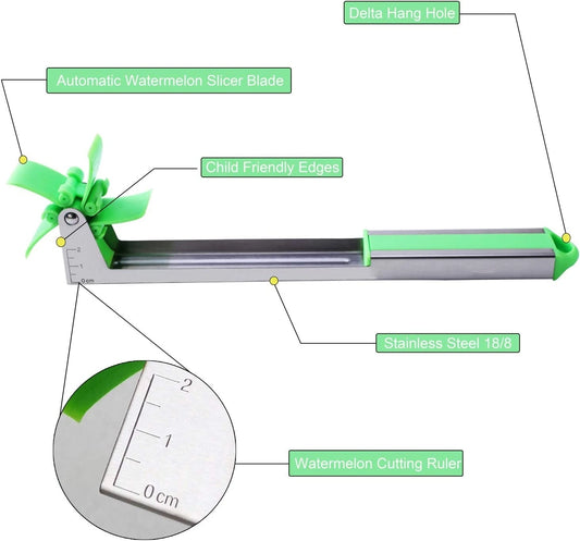 Stainless Steel Watermelon Slicer with Windmill Blade – Easy Fruit Cutter & Salad Tool for Kitchen
