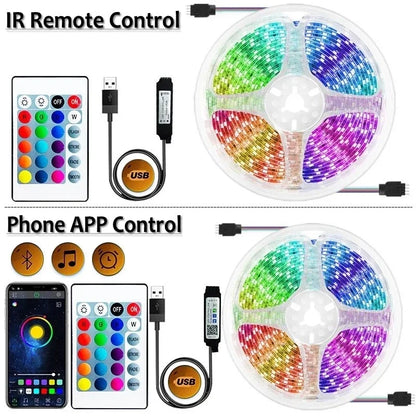 USB-Powered RGB LED Strip Light (1–30M) – 5V Flexible Color-Changing Light Tape for DIY Room &amp; Home Decor