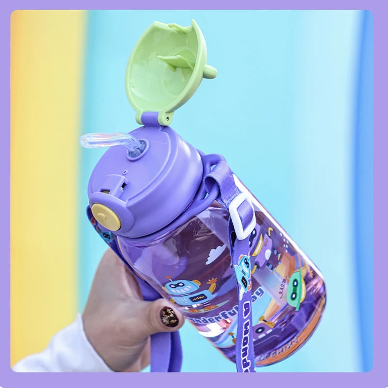 Children’s Sippy Cup with Straw and Handle – Portable Water Bottle for Kids