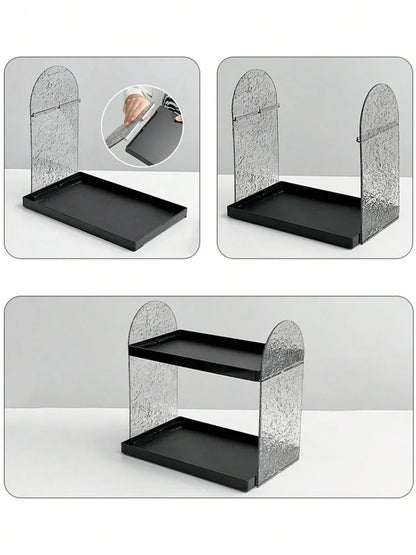 Clear Acrylic Makeup Organizer – Double-Layer Lipstick & Skincare Storage Box, Desktop Display Rack