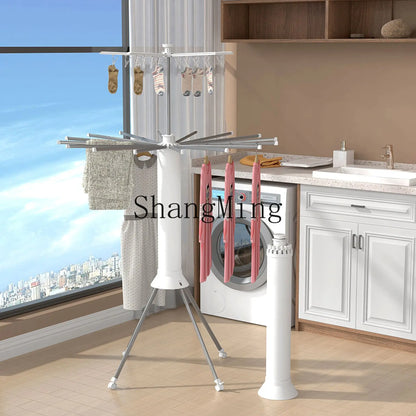 FG Floor-Standing Octopus Clothes Drying Rack – Multifunctional Foldable 8-Claw Rack for Bedroom or Balcony Use