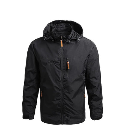 Men's Waterproof Hooded Windbreaker – Casual Outdoor Jacket for Hiking, Camping, and Fishing