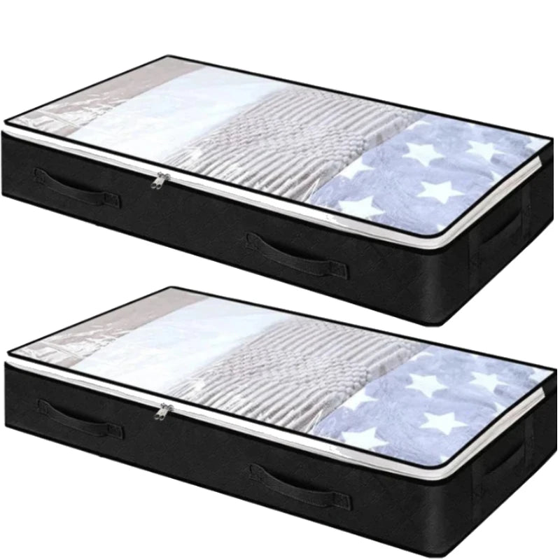 Under-Bed Storage Bag for Foldable Quilts, Clothes Organizer, Dustproof Large Capacity Wardrobe Storage Box
