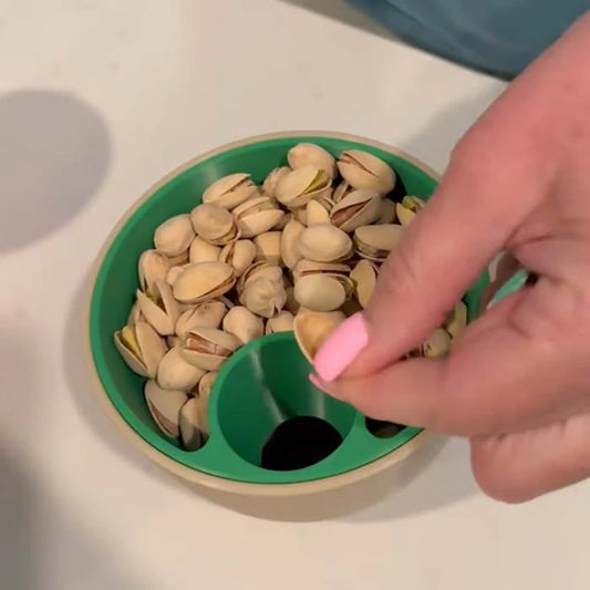 Double-Layer Snack Serving Bowl with Shell Holder – Round Storage Dish for Pistachios, Cherries, Popcorn & More