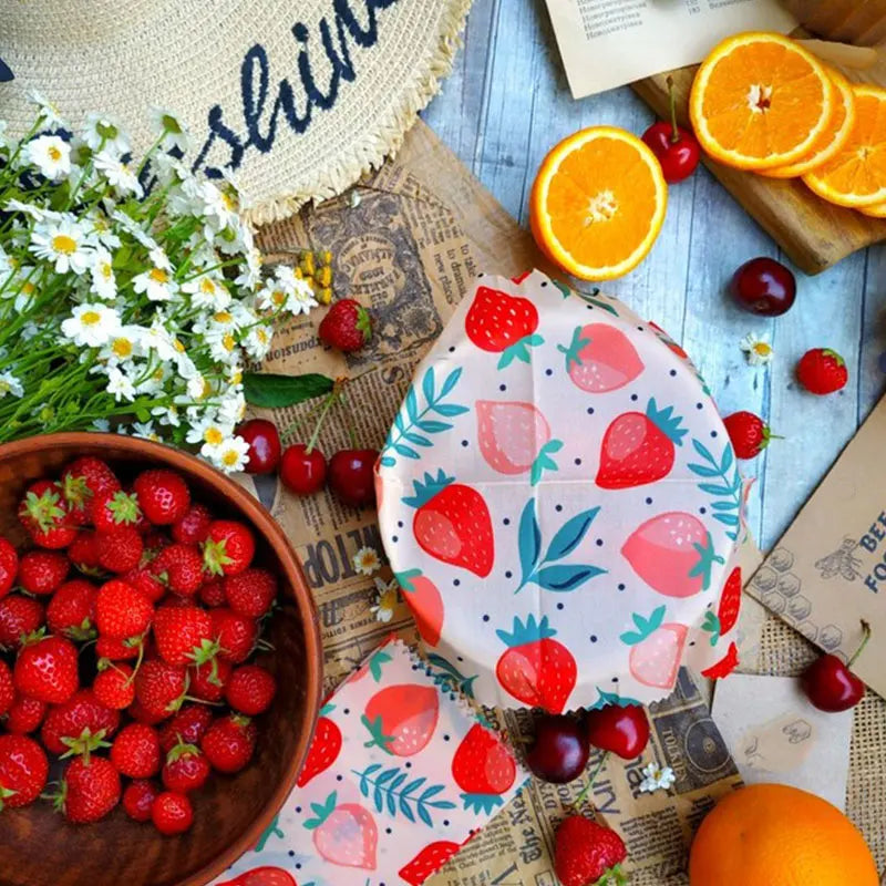 Eco-Friendly Reusable Beeswax Food Wrap – Natural Organic Food Storage Paper for Fresh Keeping