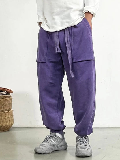 Premium Plus-Size Men's Sweatpants, Loose Fit Streetwear Joggers, Korean Style Baggy Harajuku Trousers
