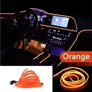 1/3/5M Flexible EL Wire Neon LED Strip for Car Interior Decoration – USB Powered DIY Ambient &amp; Party Lighting
