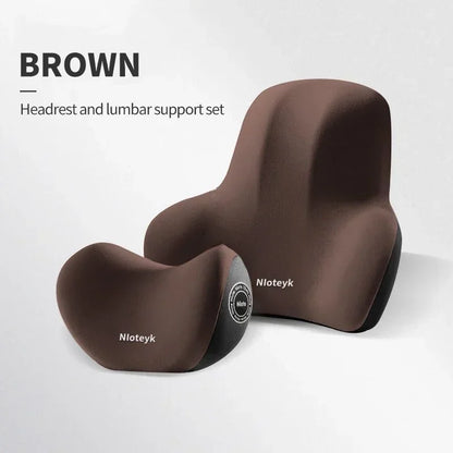 Universal Memory Foam Neck & Lumbar Support Cushion – Ergonomic Car Seat Pillow for Comfort & Posture