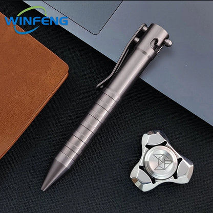 Titanium Tactical Ballpoint Pen – Bolt Action Business Pen with Glass Breaker, Self-Defense Survival EDC Tool