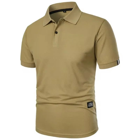 Men’s Summer Casual Polo Shirt with Short Sleeves, Solid Color, Lapel Collar, Button-Up Design – Lightweight and Perfect for Streetwear and Jogging