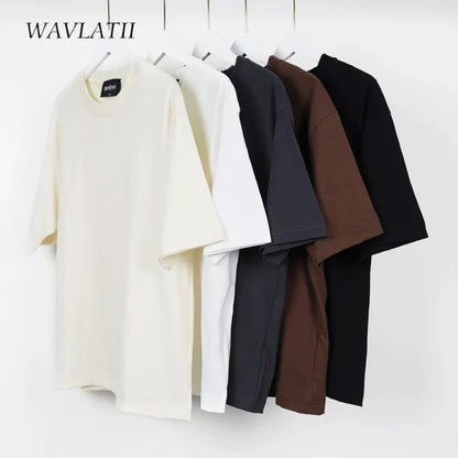 Unisex 100% Cotton Summer T-Shirt – Casual Loose Fit, Breathable Solid Color Tee for Men & Women
