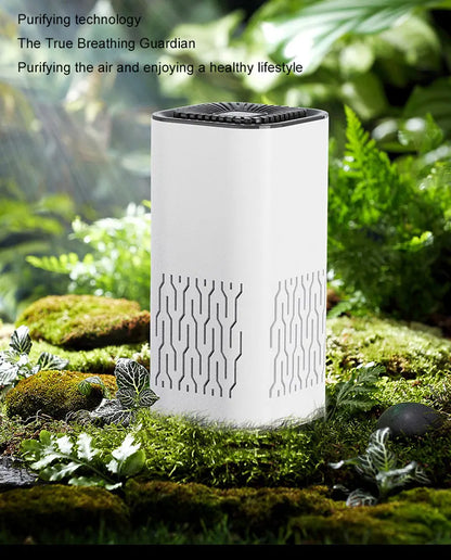 Compact HEPA Air Purifier with Negative Ions – Eliminates Smoke, Odors &amp; Formaldehyde – Ideal for Cars &amp; Bedrooms, with Aromatherapy Function