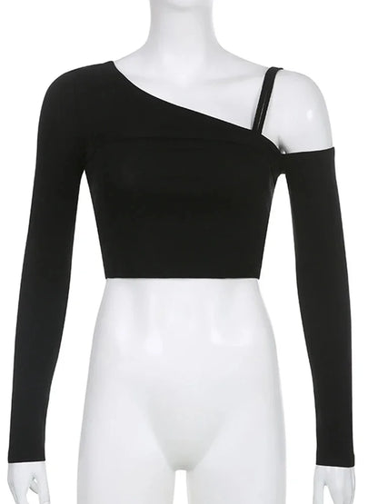 Y2K Aesthetic Gothic Graphic Long Sleeve Tees for Women – 2000s E-Girl Grunge Streetwear Top