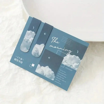 2pcs Magnetic Forest-Themed Bookmarks – Landscape Design for Book Lovers & Readers