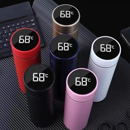 500ML Smart Insulated Thermos Water Bottle – Stainless Steel Vacuum Flask with Touch Temperature Display Digital Mug