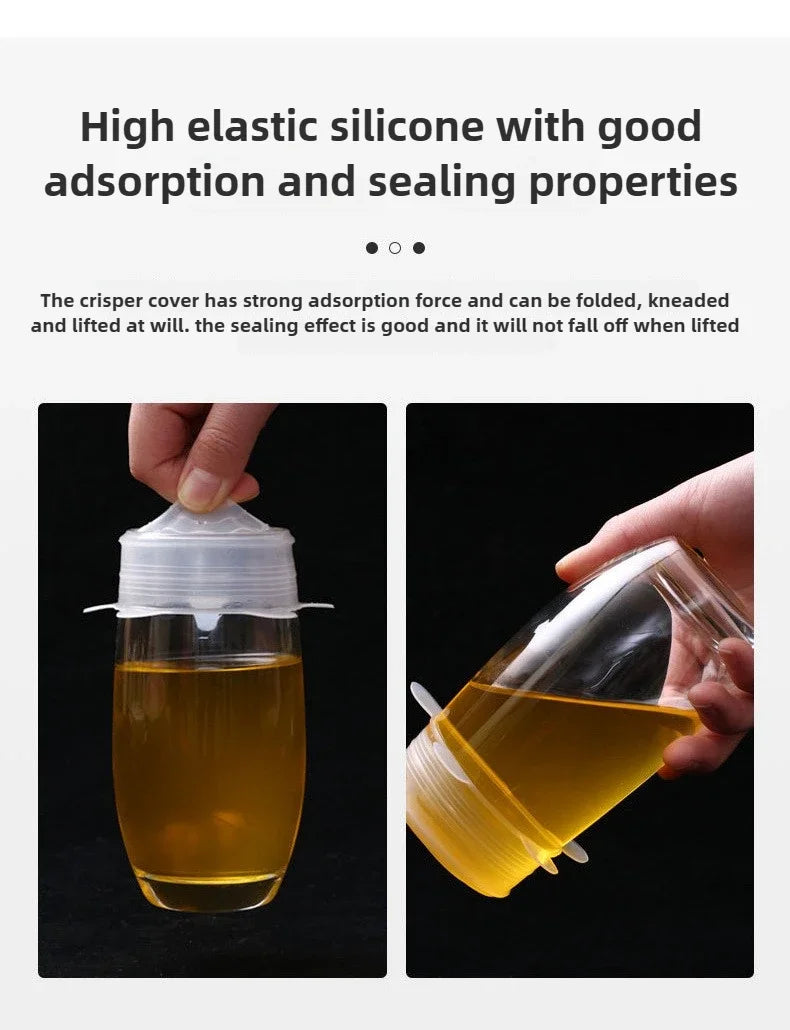 Set of 6 Food-Grade Silicone Stretch Lids – Universal Round Kitchen Covers with Airtight Seal, Reusable and BPA-Free for Food Storage