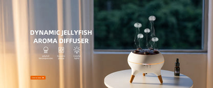 Creative Jellyfish-Shaped Ultrasonic Aroma Humidifier with Remote Control – Essential Oil Diffuser & Mist Maker