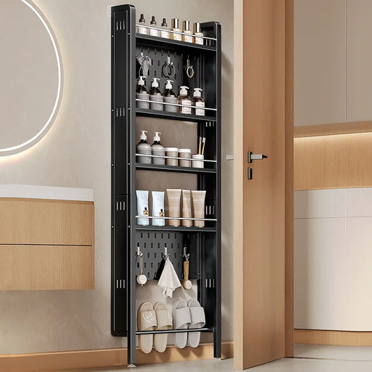 Wall-Mounted Bathroom Corner Shelf – Perforated Organizer Rack for Shampoo, Toothbrush, and Toiletries