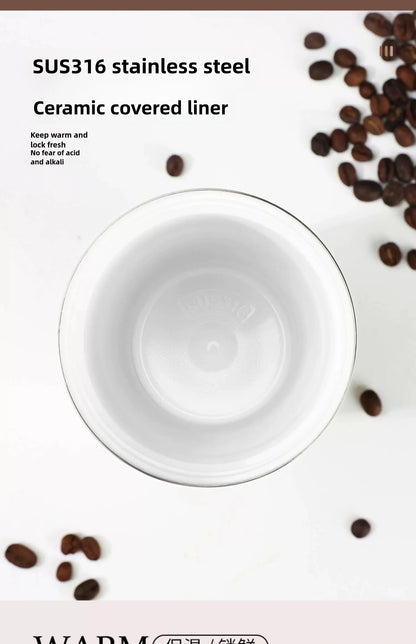 530ml Travel Coffee Mug – Reusable with Seal Lid, Stainless Steel & Ceramic Liner, Perfect for On-the-Go Coffee