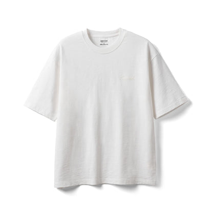 SIMWOOD 2025 Summer Oversized Heavyweight 300gsm Slub Cotton T-Shirt for Men with Letter Embroidery