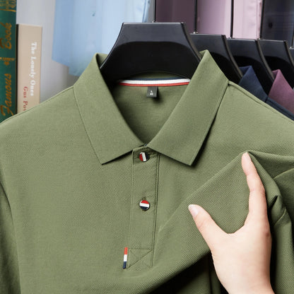 Men's Premium 100% Cotton Polo T-Shirt – Solid Color, Breathable, Comfortable, Business Casual Short Sleeve Golf Tee