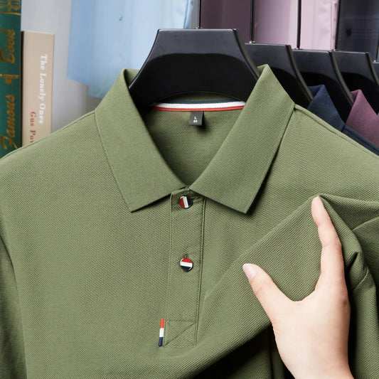 Men's Premium 100% Cotton Polo T-Shirt – Solid Color, Breathable, Comfortable, Business Casual Short Sleeve Golf Tee