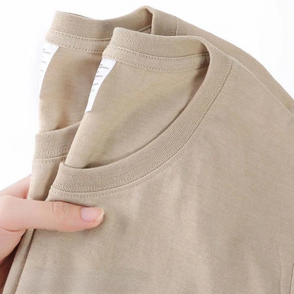Unisex 100% Cotton White Tee – Breathable, Loose-Fit Round Neck Short Sleeve Top