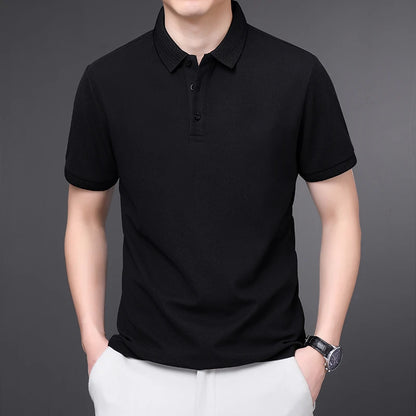 Men's Plain Short-Sleeve Polo Shirt – Summer Casual & Business Wear, Lightweight and Comfortable