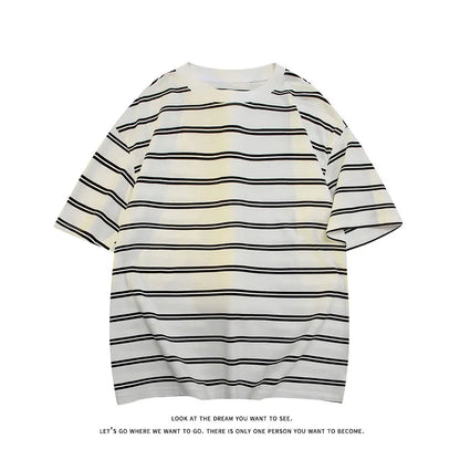Men’s Striped Cotton T-Shirt – Casual Summer Fashion Tee, Oversized Fit, Available Up to 5XL, Funny and Stylish Design &nbsp;