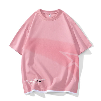Men’s Loose Fit Letter Print T-Shirt – Harajuku Y2K Streetwear Short Sleeve Casual Tee