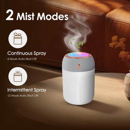 Mini USB Portable Air Humidifier with Aroma Diffuser, LED Cool Light, 330ml Mist Purifier for Room, Home, Car, and Plants
