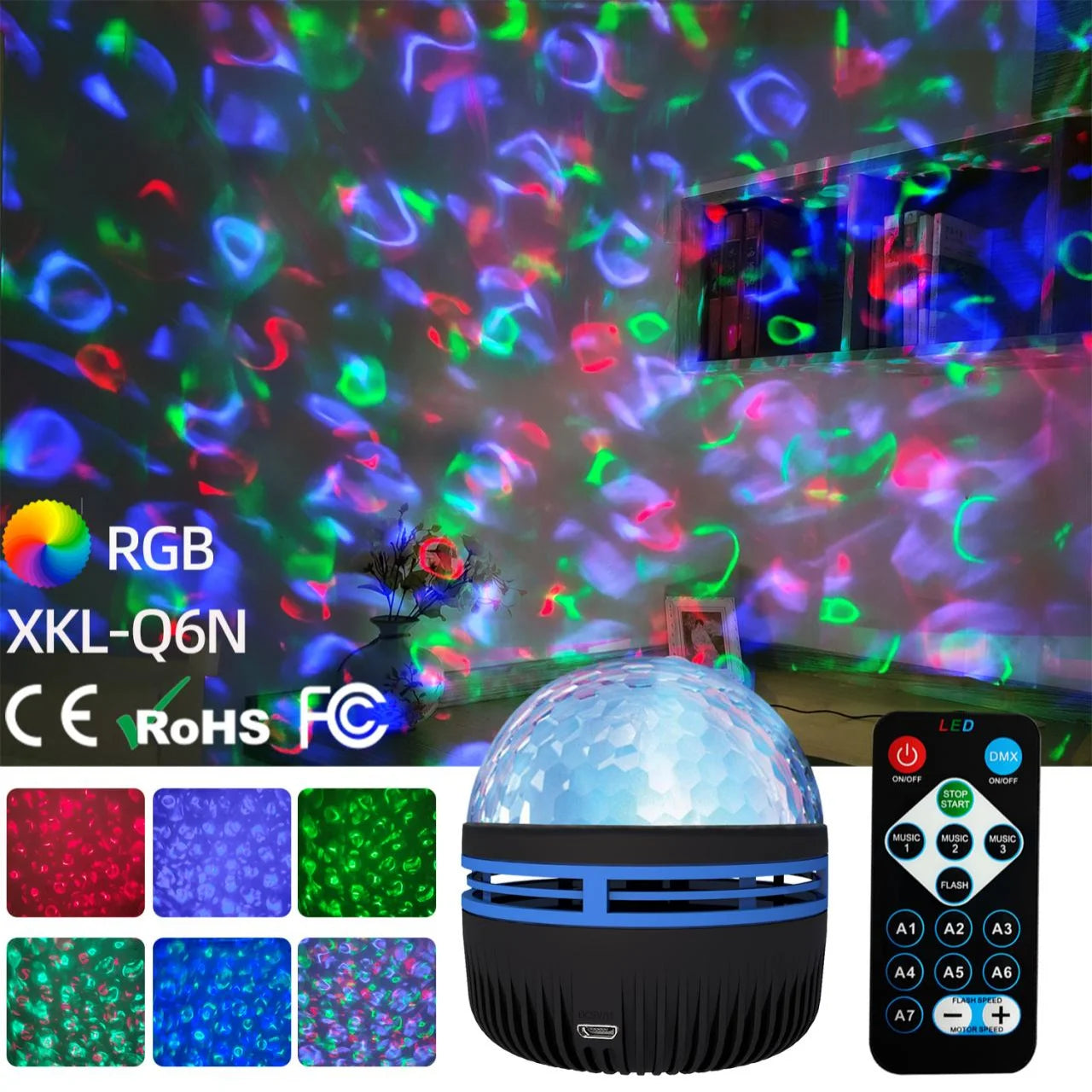 LED Starry Sky &amp; Northern Lights Projector Lamp with Remote Control and Auto-Rotation – Perfect for Home and Party Decoration