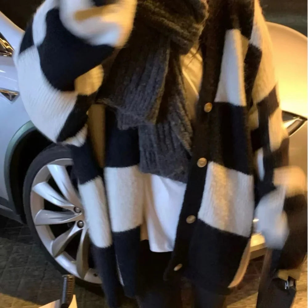 High-End Korean Style Thick Knit Scarf for Women – Warm Woolen Solid Color Winter & Autumn Wrap