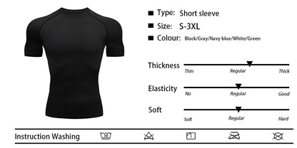 Men's Compression Workout T-Shirt – Short Sleeve Quick-Dry Gym Top for Bodybuilding, Running &amp; Sports Training &nbsp;