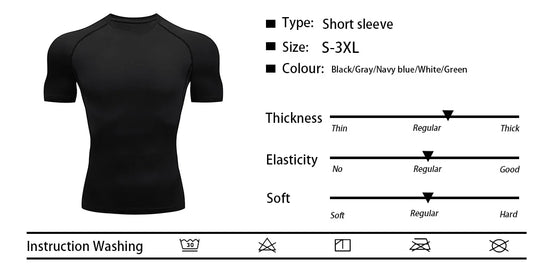Men's Compression Workout T-Shirt – Short Sleeve Quick-Dry Gym Top for Bodybuilding, Running &amp; Sports Training &nbsp;