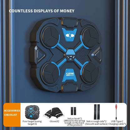 Smart Music Boxing Trainer – Interactive Wall-Mounted Target for Kids & Adults, Electronic Reaction Training Device for Home, Sanda & Fitness