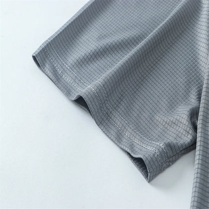 Men’s Summer Ice Silk Quick-Dry T-Shirt – Breathable High-Stretch Gym &amp; Running Top
