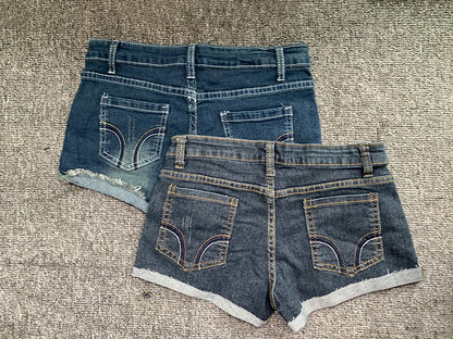 Summer Korean Style Low Waist Slim Fit Denim Shorts for Women, Y2K Elastic Hot Pants with Embroidery and Wrapped Design