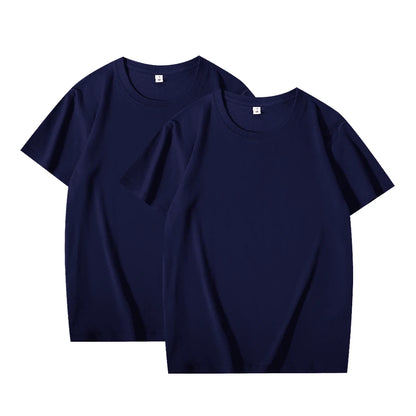 2-Pack Unisex Solid Color T-Shirts – 100% Cotton, Loose Fit, Short Sleeve, Basic Everyday Tees for Men & Women, White & Black Options