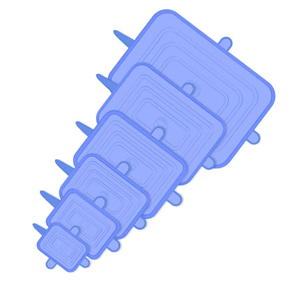 6PCS Square Silicone Stretch Lids – Reusable Elastic Food Covers for Fresh Sealing and Kitchen Use