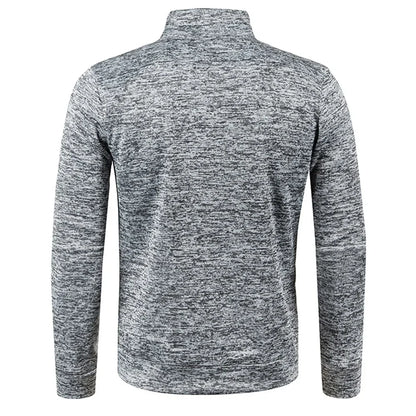 Men’s Autumn Zip-Up Jacket with Stand Collar – Casual Fleece Sweatshirt, Long Sleeve Streetwear Coat