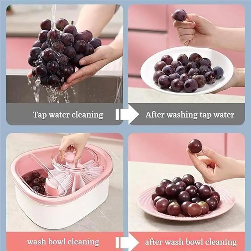 FYBL Compact Fruit & Vegetable Washer Bowl with Built-in Brush – Portable Produce Cleaning Machine