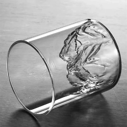 Creative Iceberg-Shaped Whiskey Glass – 3D Mountain Design Whisky Rocks Glasses for Home, Kitchen, Wine, and Liquor Shots