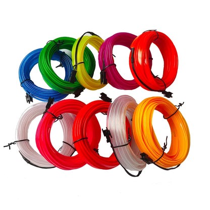 1/2/3/5M Flexible EL Neon Wire LED Strip for Car Interior Decoration, USB Powered DIY Ambient Party Lighting