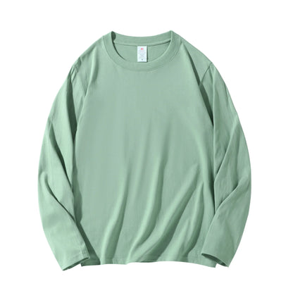MRMT 2025 Men's 100% Cotton Long Sleeve T-Shirt – Solid Color Crew Neck Casual Top