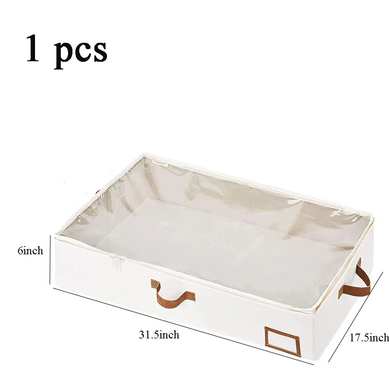 4-Pack Foldable Underbed Storage Boxes for Clothes – Durable Clothes Organizer with Sturdy Frame and Thick Fabric