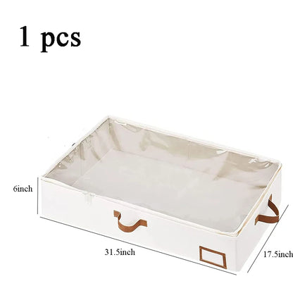 4-Pack Foldable Underbed Storage Boxes for Clothes – Durable Clothes Organizer with Sturdy Frame and Thick Fabric